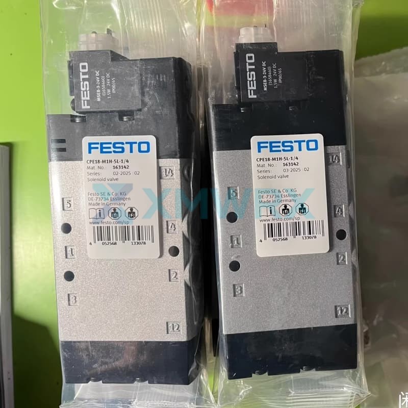FESTO CPE18-M1H-5L-1/4  163142  CPE series compact solenoid valve 5/2-way solenoid valve, single solenoid control