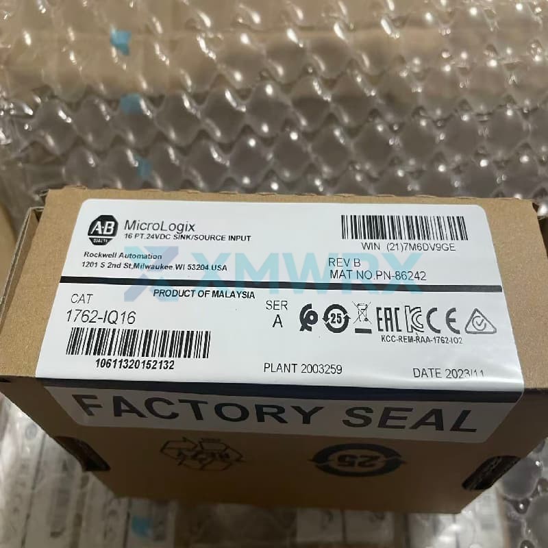 Allen Bradley  1762-IQ16/A  A 16-point digital input expansion module from the MicroLogix series.