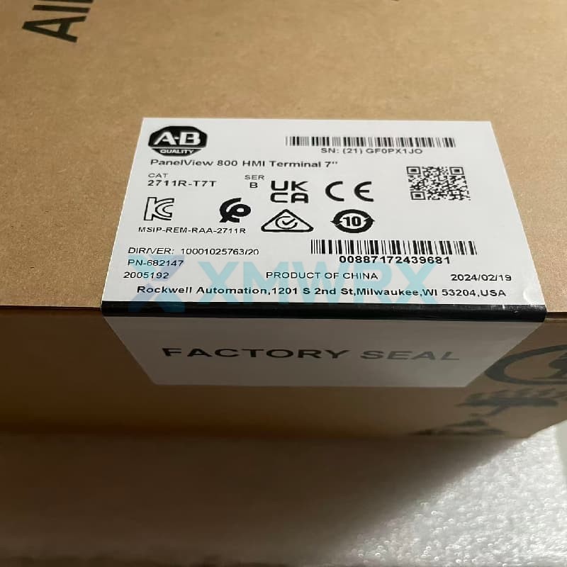 Allen Bradley  2711R-T7T/B  PanelView 800 Series 7-inch Touchscreen Human-Machine Interface Terminal